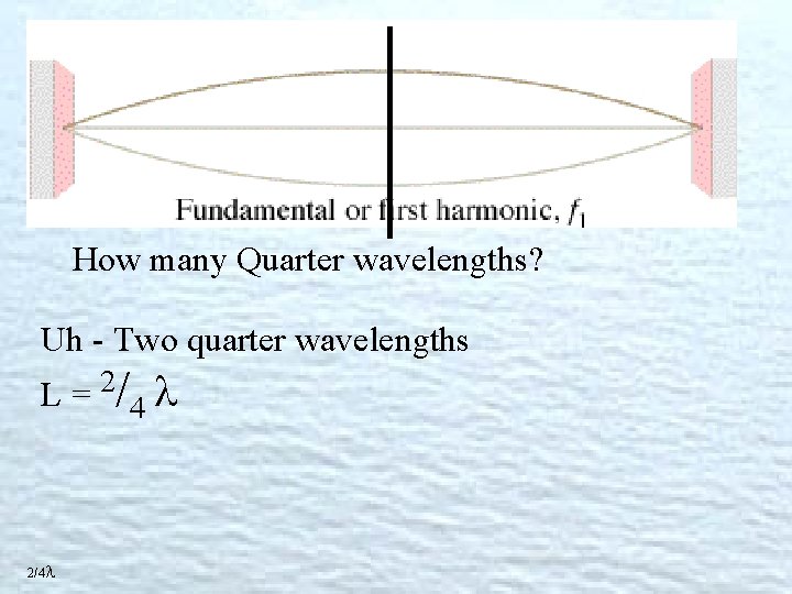 How many Quarter wavelengths? Uh - Two quarter wavelengths 2 L= / 2/4 4