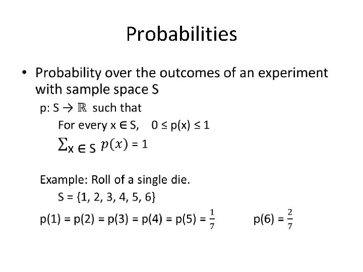 Probabilities • 