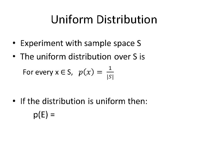 Uniform Distribution • 