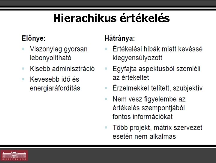 Hierachikus értékelés 