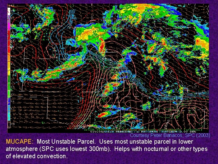 Courtesy Peter Banacos, SPC (2003) MUCAPE: Most Unstable Parcel. Uses most unstable parcel in