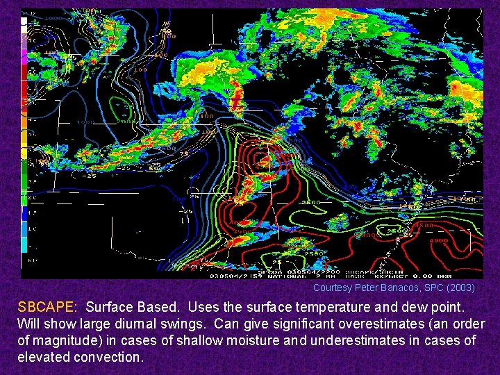 Courtesy Peter Banacos, SPC (2003) SBCAPE: Surface Based. Uses the surface temperature and dew