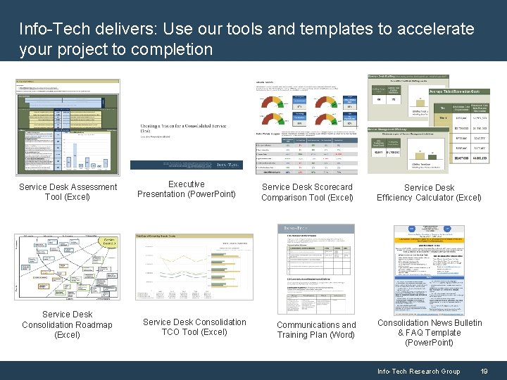 Info-Tech delivers: Use our tools and templates to accelerate your project to completion Service