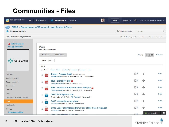 Communities - Files 18 27 November 2020 Ville Maljanen 