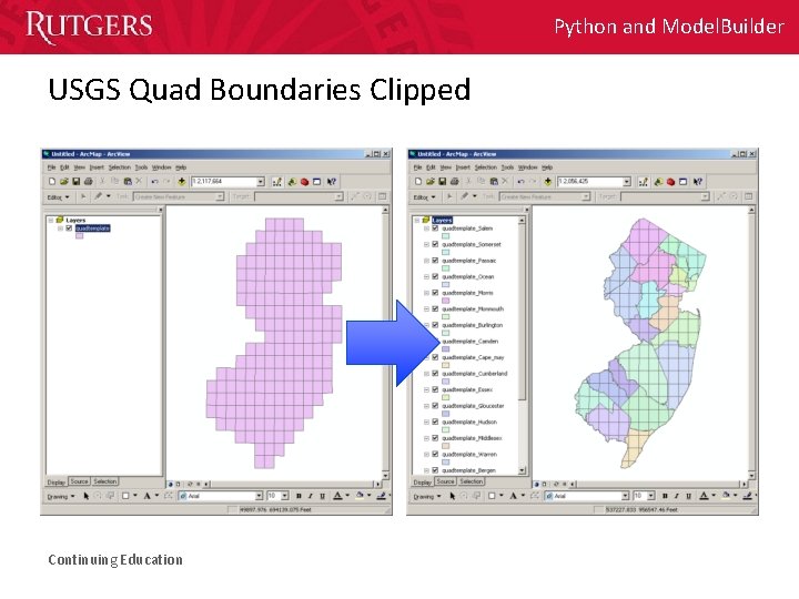 Python and Model. Builder USGS Quad Boundaries Clipped Continuing Education 