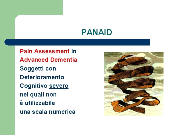 PANAID Pain Assessment in Advanced Dementia Soggetti con Deterioramento Cognitivo severo nei quali non