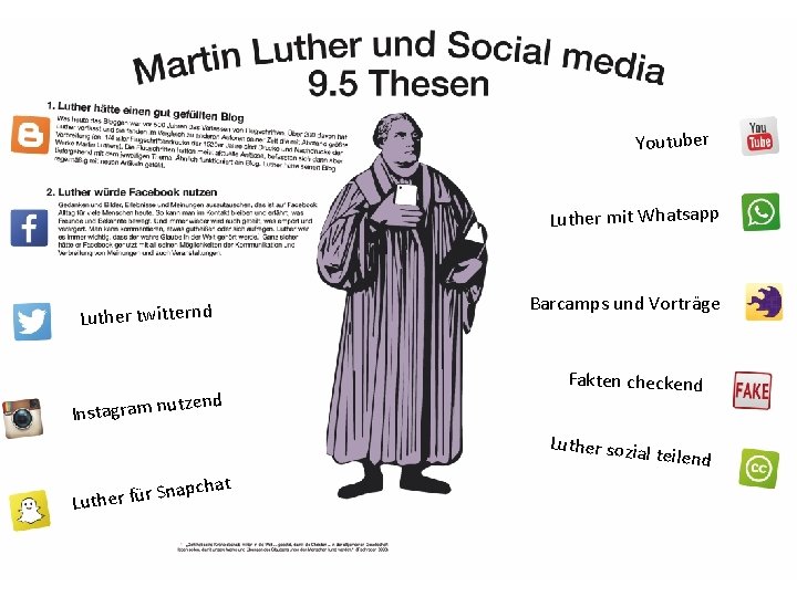 Youtuber Luther mit Whatsapp Luther twitternd nd tze Instagram nu Barcamps und Vorträge Fakten