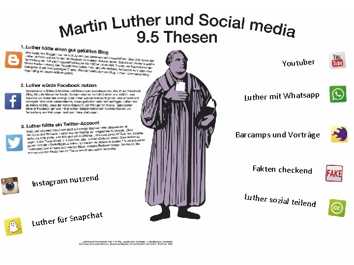 Youtuber Luther mit Whatsapp Barcamps und Vorträge nd tze Instagram nu Fakten checkend Luther