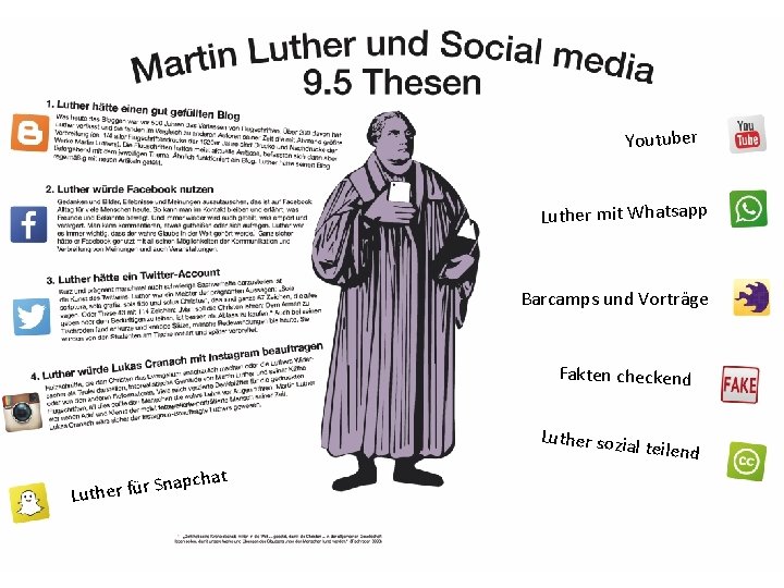 Youtuber Luther mit Whatsapp Barcamps und Vorträge Fakten checkend Luther sozia pchat a n