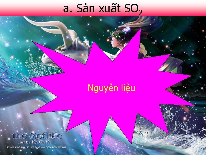 a. Sản xuất SO 2 Nguyên liệu 