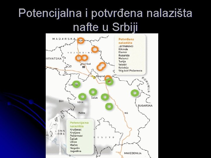 Potencijalna i potvrđena nalazišta nafte u Srbiji 