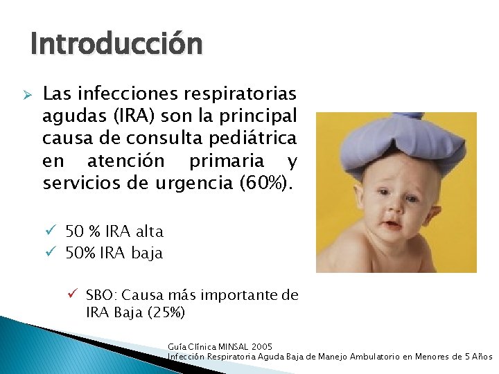 Introducción Ø Las infecciones respiratorias agudas (IRA) son la principal causa de consulta pediátrica