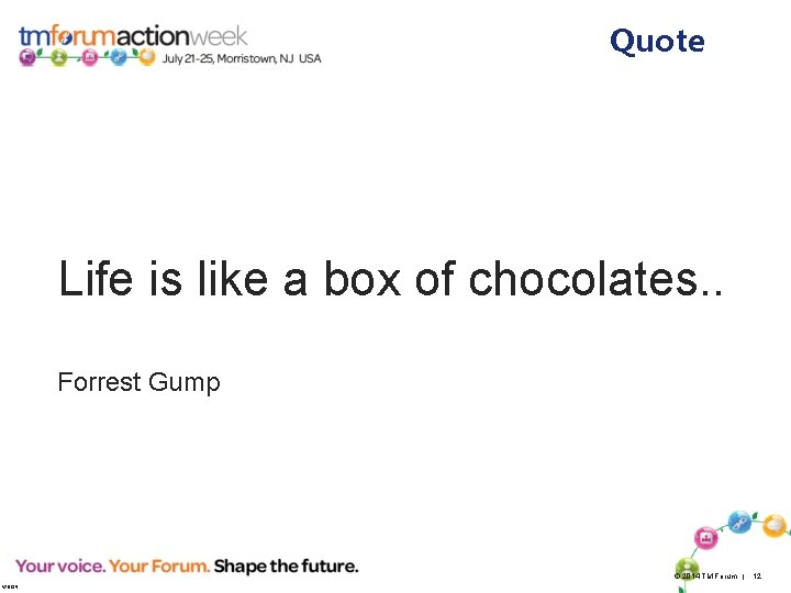 Quote Life is like a box of chocolates. . Forrest Gump © 2014 TM