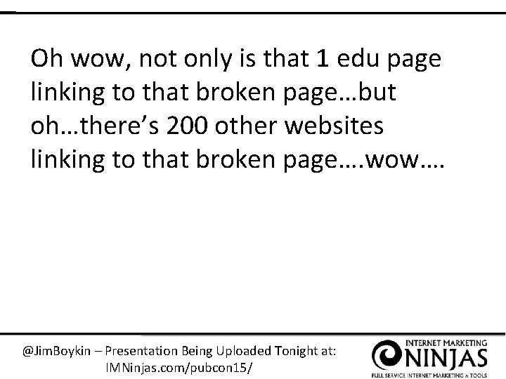 Oh wow, not only is that 1 edu page linking to that broken page…but