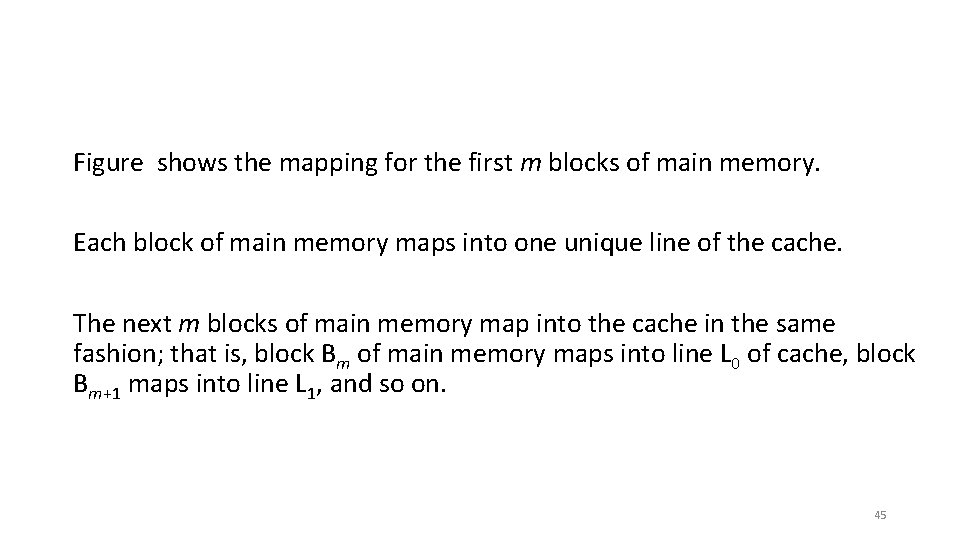 Figure shows the mapping for the first m blocks of main memory. Each block