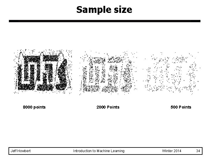 Sample size 8000 points Jeff Howbert 2000 Points Introduction to Machine Learning 500 Points