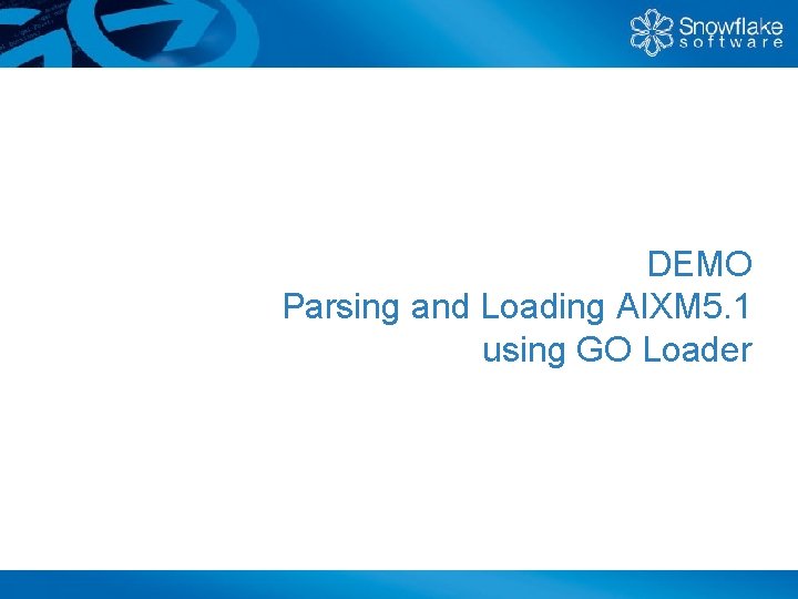 DEMO Parsing and Loading AIXM 5. 1 using GO Loader 