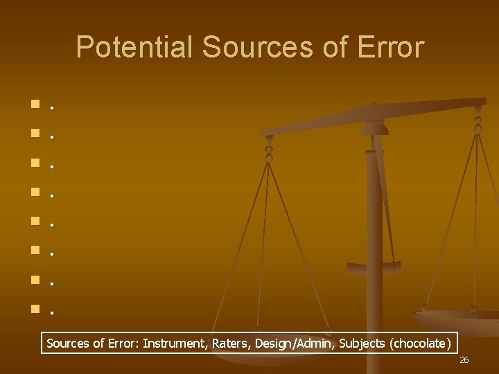 Potential Sources of Error n n n n . . . . Sources of