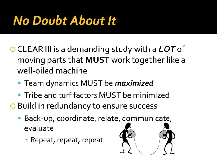No Doubt About It CLEAR III is a demanding study with a LOT of