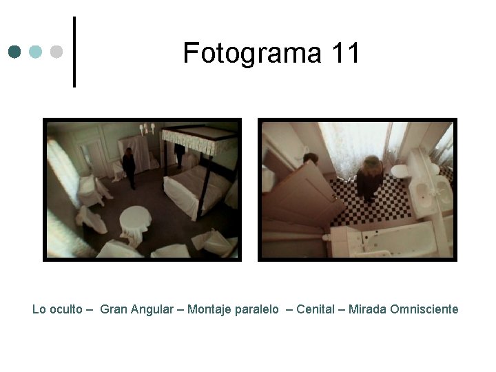 Fotograma 11 Lo oculto – Gran Angular – Montaje paralelo – Cenital – Mirada