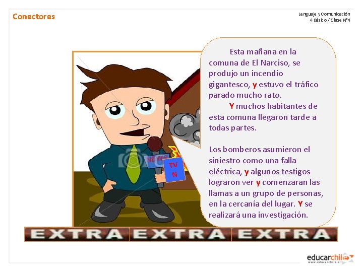 Conectores Lenguaje y Comunicación 4 Básico / Clase N° 4 Esta mañana en la