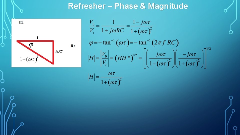 Refresher – Phase & Magnitude 1 φ 