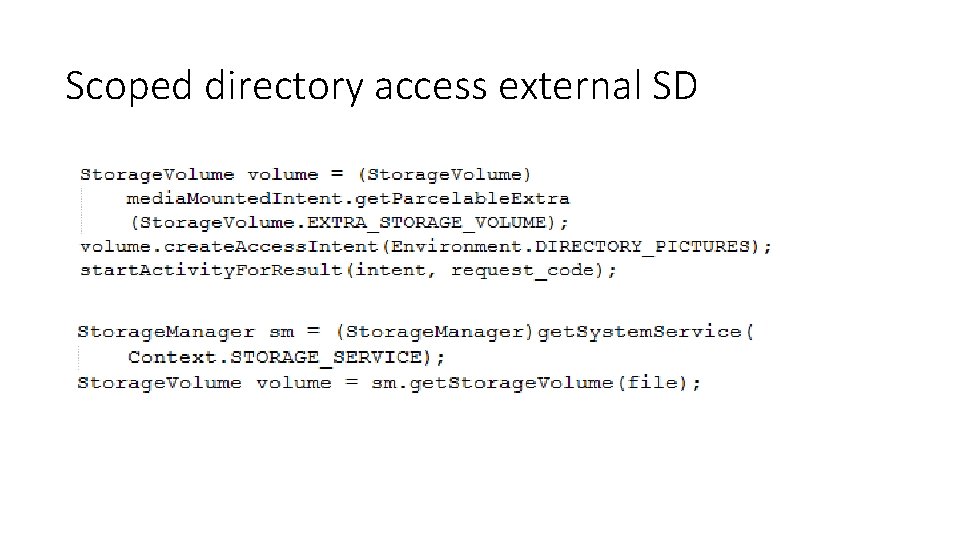 Scoped directory access external SD 