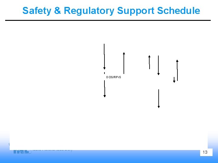 Safety & Regulatory Support Schedule DOS/RPr. S 13 