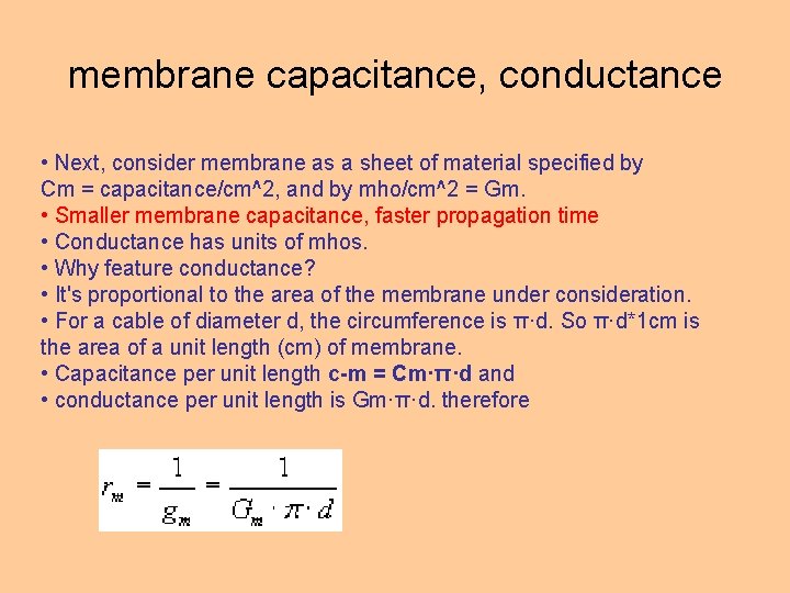 Cable Theory Cable Equation passive conduction AP propagation