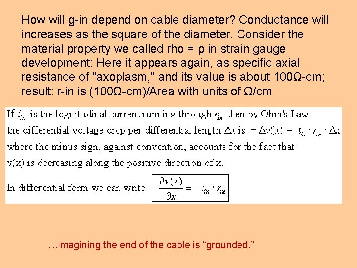 How will g-in depend on cable diameter? Conductance will increases as the square of