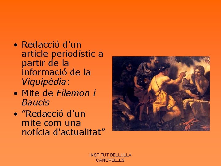  • Redacció d'un article periodístic a partir de la informació de la Viquipèdia: