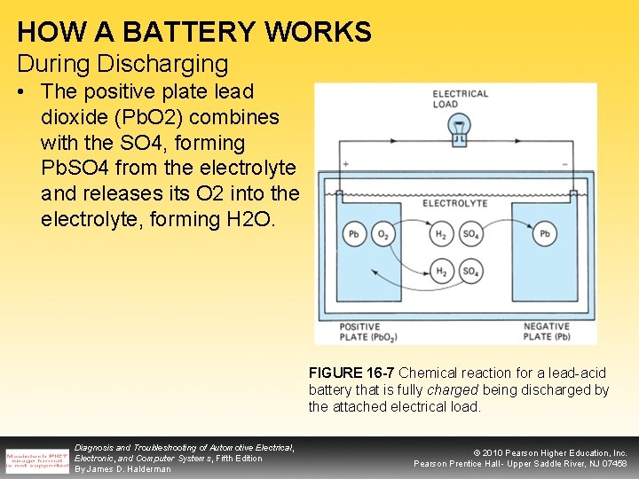 HOW A BATTERY WORKS During Discharging • The positive plate lead dioxide (Pb. O