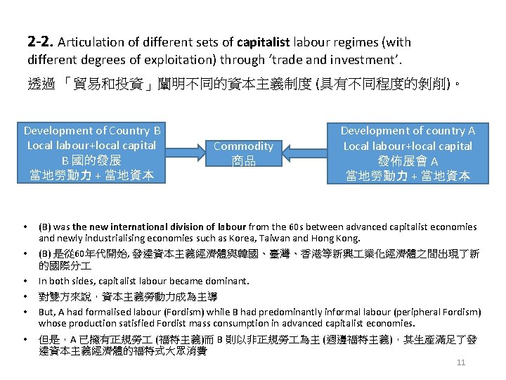 2 -2. Articulation of different sets of capitalist labour regimes (with different degrees of
