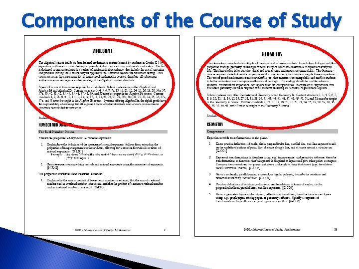 Components of the Course of Study 