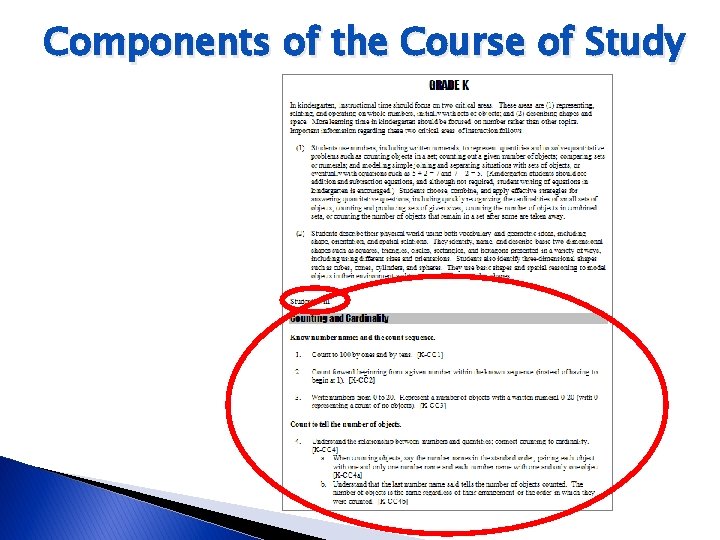 Components of the Course of Study 