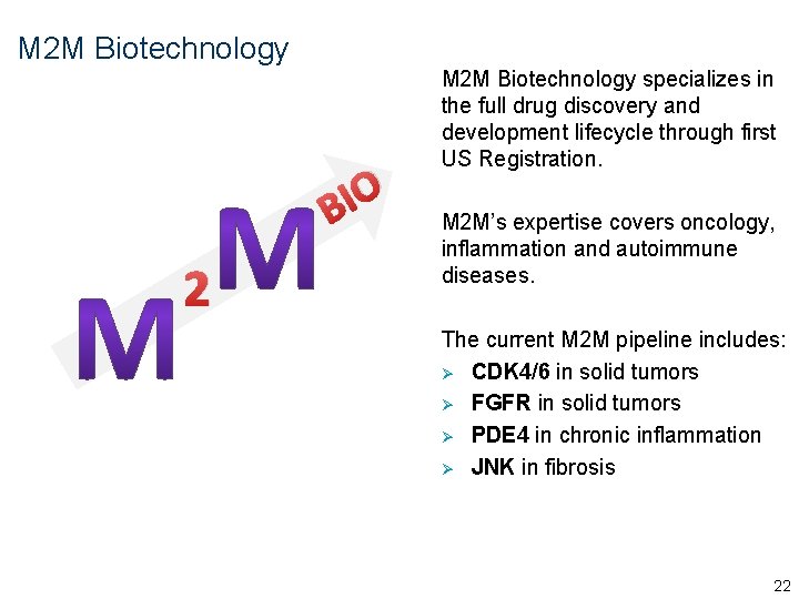 M 2 M Biotechnology O I B 2 M 2 M Biotechnology specializes in