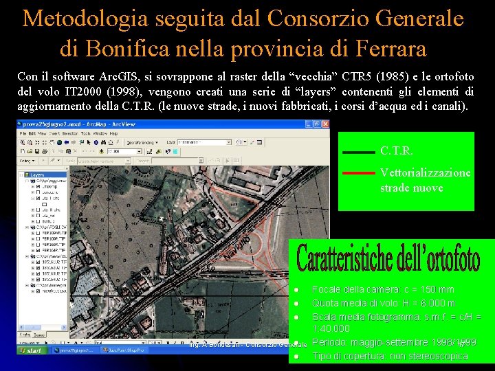 Metodologia seguita dal Consorzio Generale di Bonifica nella provincia di Ferrara Con il software Metodologia seguita dal Consorzio Generale di Bonifica nella provincia di Ferrara Con il software