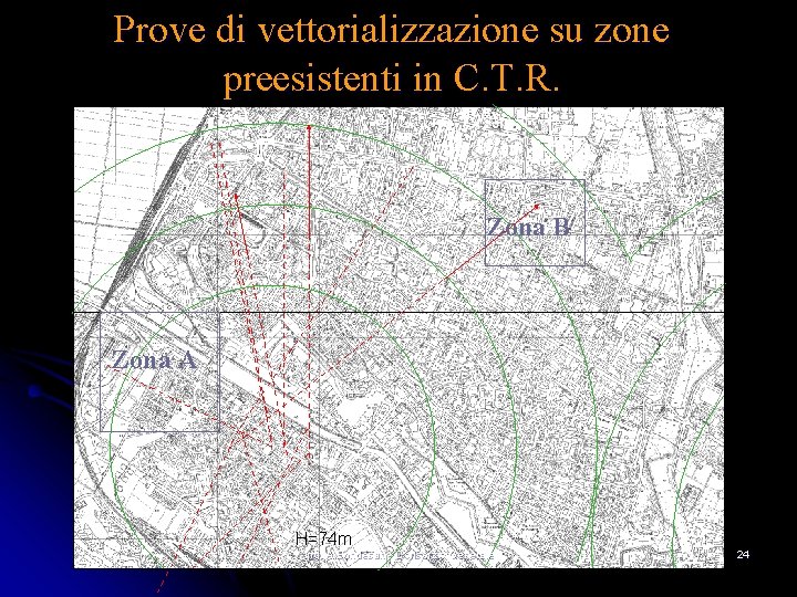 Prove di vettorializzazione su zone preesistenti in C. T. R. Zona B Zona A Prove di vettorializzazione su zone preesistenti in C. T. R. Zona B Zona A