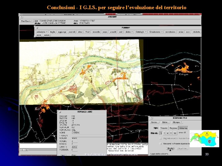 Conclusioni - I G. I. S. per seguire l’evoluzione del territorio Ing. A Bondesan Conclusioni - I G. I. S. per seguire l’evoluzione del territorio Ing. A Bondesan