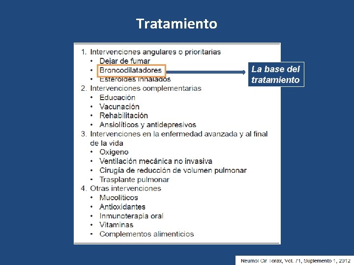 Tratamiento La base del tratamiento 