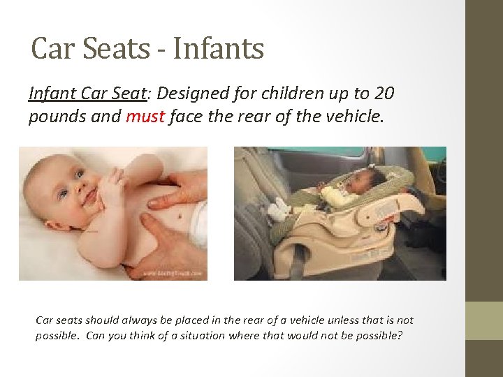 Car Seats - Infants Infant Car Seat: Designed for children up to 20 pounds