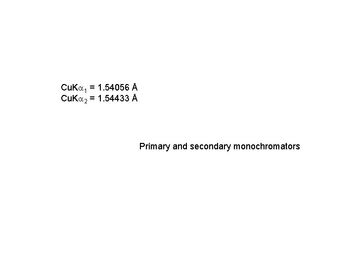 Cu. Ka 1 = 1. 54056 Å Cu. Ka 2 = 1. 54433 Å