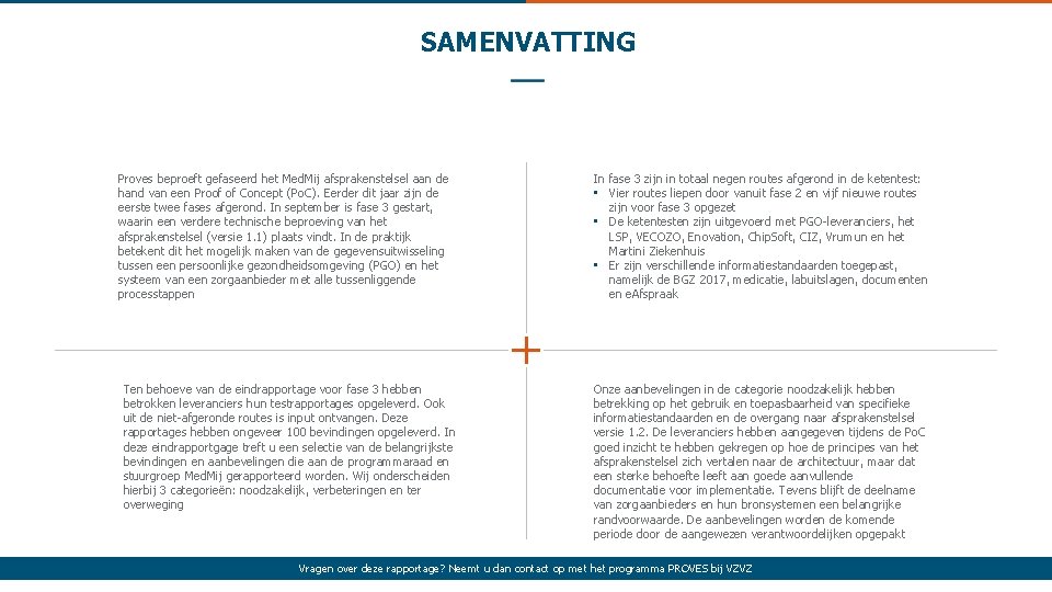 SAMENVATTING Proves beproeft gefaseerd het Med. Mij afsprakenstelsel aan de hand van een Proof