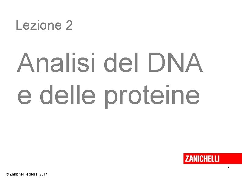 Lezione 2 Analisi del DNA e delle proteine 3 © Zanichelli editore, 2014 