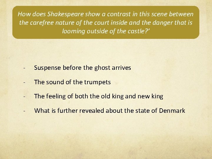 How does Shakespeare show a contrast in this scene between the carefree nature of