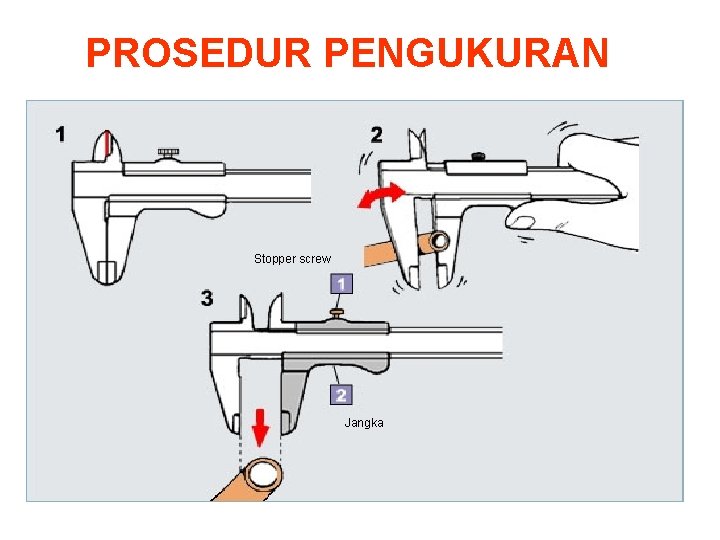PROSEDUR PENGUKURAN Stopper screw Jangka 
