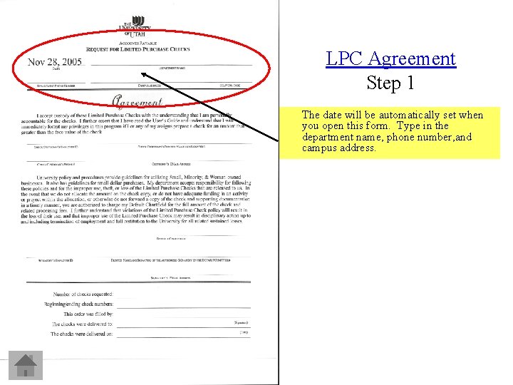 LPC Agreement Step 1 The date will be automatically set when you open this