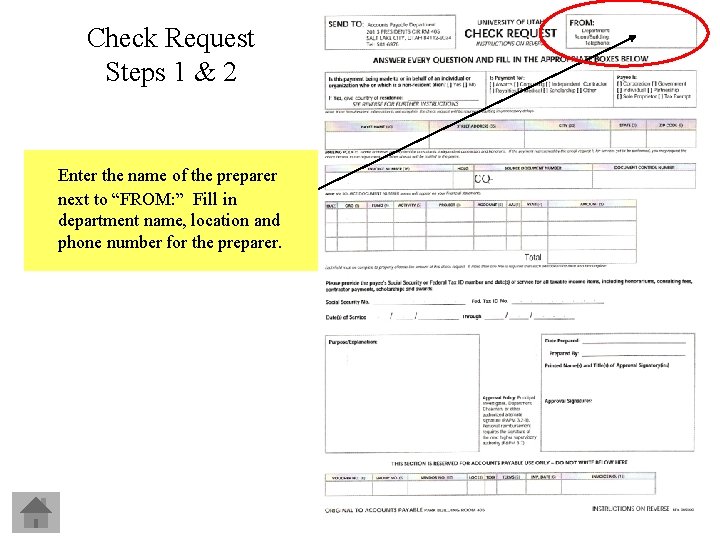 Check Request Steps 1 & 2 Enter the name of the preparer next to
