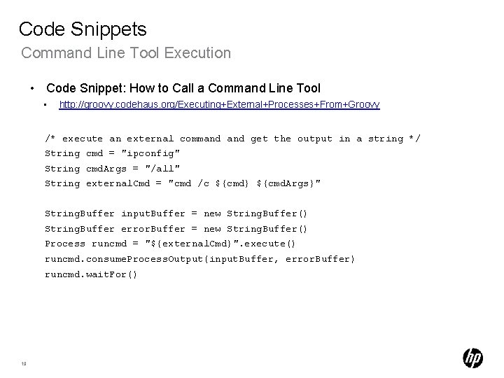 Code Snippets Command Line Tool Execution • Code Snippet: How to Call a Command