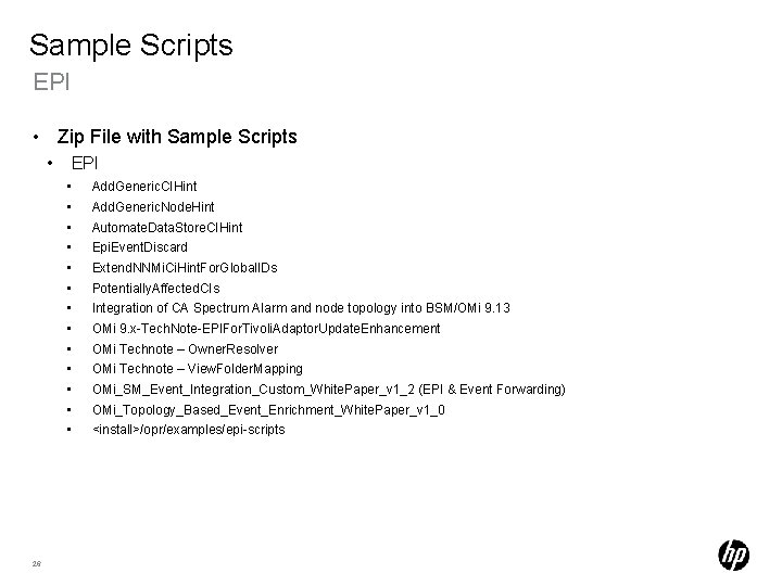 Sample Scripts EPI • Zip File with Sample Scripts • EPI • • •